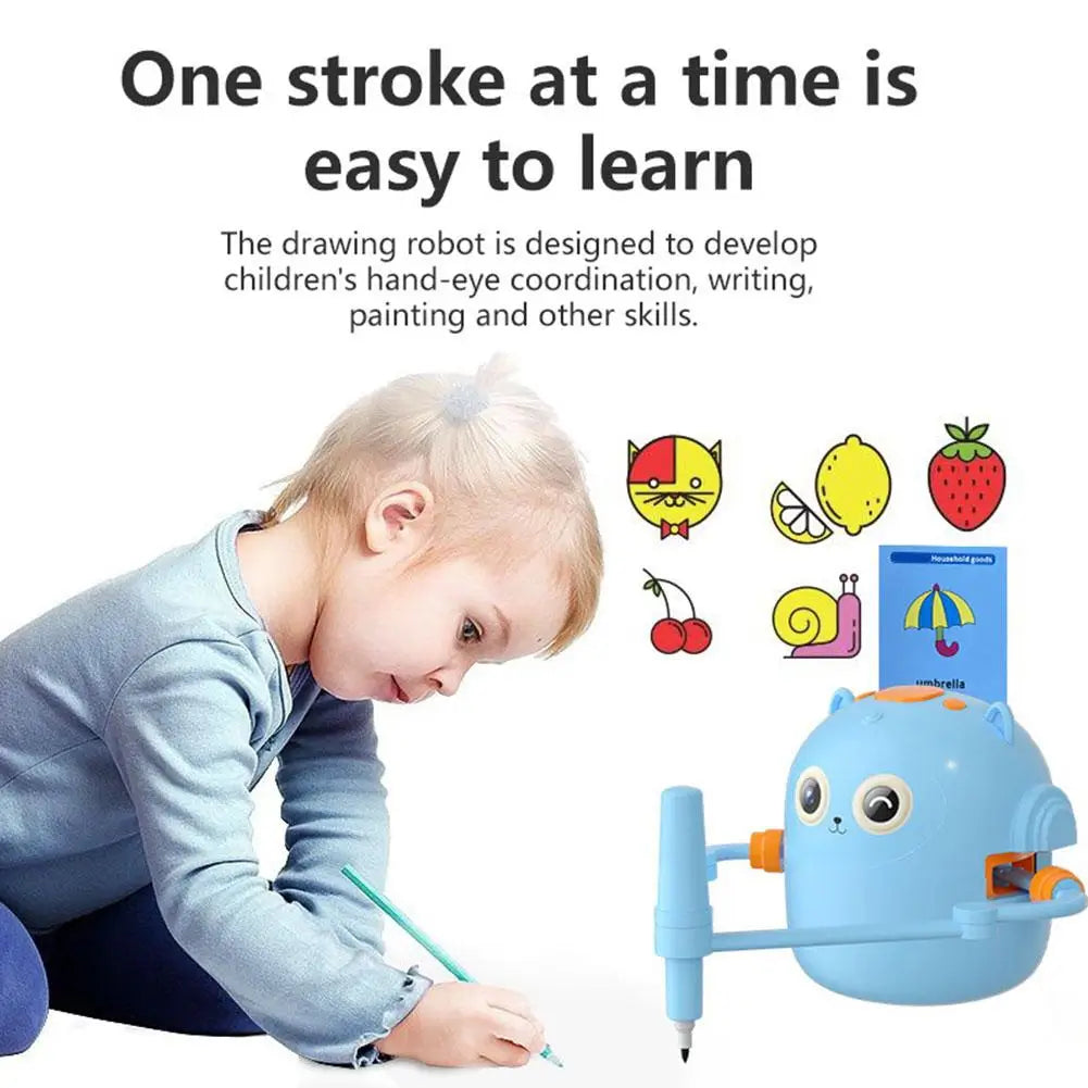 Drawing Robot for Kids Voice Interactive Educational Smart Art Painting Machine Montessori Painting Learning Toys Pink/Blue