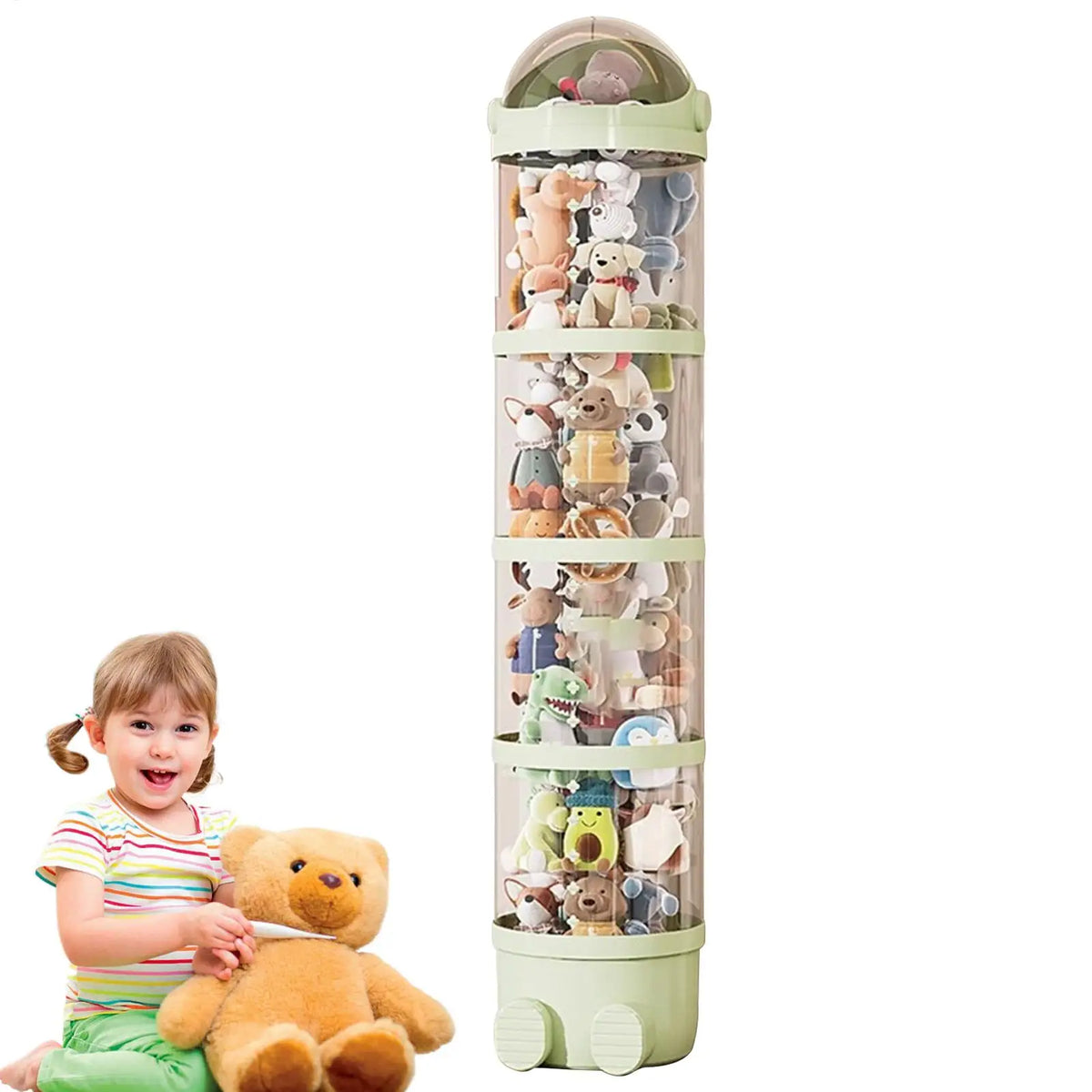 Plush Doll Storage Tube 3 layer / 4 layers Stuffed Animal Storage Toy Display Transparent Stuffed Dolls Storage Bucket Organizer