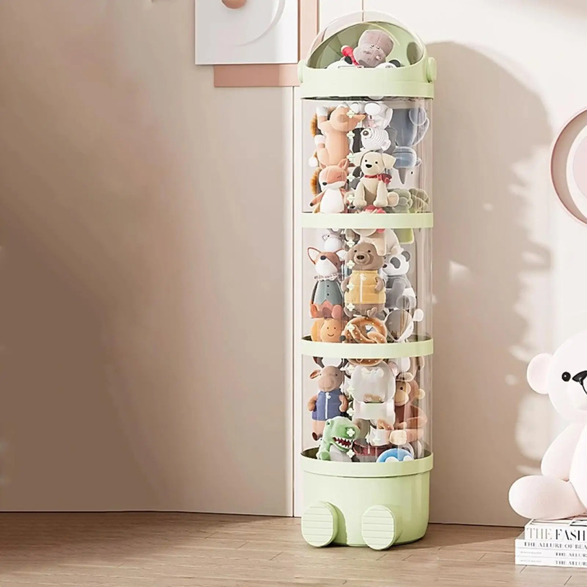 Plush Doll Storage Tube 3 layer / 4 layers Stuffed Animal Storage Toy Display Transparent Stuffed Dolls Storage Bucket Organizer