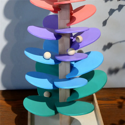 Y67A-Rainbow Musical Tree Toy Demolition Leaves Tower Ball Game Kids Educational Music Tree Toys